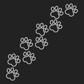 Paw print vector icon in line style. Dog or cat pawprint illustration. Animal silhouette Royalty Free Stock Photo