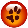 Paw print web button Royalty Free Stock Photo