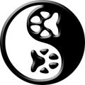 Paw print yin yang Royalty Free Stock Photo