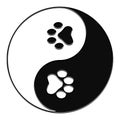 Paw print yin yang pet Royalty Free Stock Photo