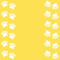 Paw prints animal on a yellow background Royalty Free Stock Photo