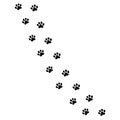 Paw prints icon in flat style. Footprints animals symbol for your web site design, logo, app, UI Vector Royalty Free Stock Photo