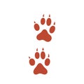Paw Prints Isolated On White Background. Cat Or Dog Walking Trail, Animal Feet Icons. Pawprint With Talons, Foot Shapes