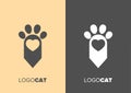 Paw Prints. Logo. Vector Illustration. Isolated vector Illustration.