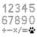 Paw prints numbers - cdr format