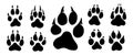 Paw Prints Set. Logo. Wolf, dog. Royalty Free Stock Photo