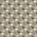 Paw seamless pattern.Animals foot imprint.