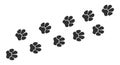 Paw vector foot trail print of cat. Dog, pattern animal tracks isolated on white background Royalty Free Stock Photo