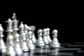 Pawn in chess game in the first move step Royalty Free Stock Photo