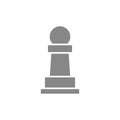 Pawn chess gray icon. Board game, table entertainment symbol Royalty Free Stock Photo