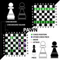 Pawn. Chess piece made in the form of illustrations and icons.