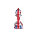 Pawn in the colors of the flag of English. Isolated on a white background. Sport. Politics. Business