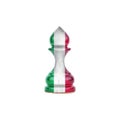 Pawn in the colors of the flag of Italy. Isolated on a white background. Sport. Politics. Business.