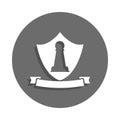 pawn emblem icon in badge style. One of chess collection icon can be used for UI, UX Royalty Free Stock Photo