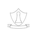 pawn emblem icon. Element of chess for mobile concept and web apps illustration. Thin line icon for website design and development Royalty Free Stock Photo