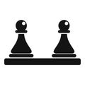 Pawn pieces on board icon simple vector. Chess game