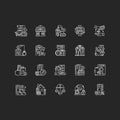 Pawn shop chalk white icons set on black background Royalty Free Stock Photo