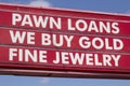 Pawn Shop and Loan Advance location. People in need of quick cash can sell or consign items for money. Royalty Free Stock Photo