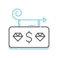 pawn shop sign line icon, outline symbol, vector illustration, concept sign Royalty Free Stock Photo