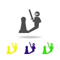 pawn warrior color icon. Element of chess for mobile concept and web apps illustration. Thin line color icon for website design an