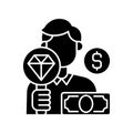 Pawnbroker black glyph icon Royalty Free Stock Photo
