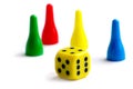 Pawns and dice Royalty Free Stock Photo