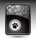 Pawprint on cracked silver backdrop