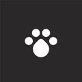 pawprint icon. Filled pawprint icon for website design and mobile, app development. pawprint icon from filled dogs collection