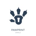 pawprint icon in trendy design style. pawprint icon isolated on white background. pawprint vector icon simple and modern flat