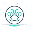 mix icon for Pawprint, veterinarian and animal