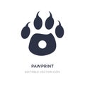 pawprint icon on white background. Simple element illustration from Animals concept