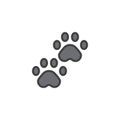 Pawprints filled outline icon