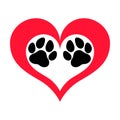 Pawprints Heart