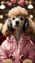 Paws and Playlist: Poodle\'s Sporty Swagger, Headphones, and Fashion Prowess