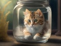 Pawsitively Adorable: Feline Captured in Glass