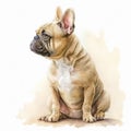 Pawsome Pet: Watercolor French Bulldog Puppy for Your Designs AI Generated