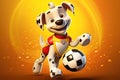 The Pawsome Prodigy: A 3D Generated Tale of a Dogâs Soccer Aspirations on Gradient Orange Background