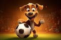 The Pawsome Prodigy: A 3D Generated Tale of a Dogâs Soccer Aspirations on Gradient Orange Background