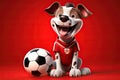 The Pawsome Prodigy: A 3D Generated Tale of a Dogâs Soccer Aspirations on Red Gradient Background