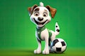 The Pawsome Prodigy: A 3D Generated Tale of a Small Dogâs Soccer Aspirations on Green Gradient Background