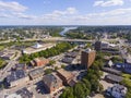 Pawtucket Historic city center aerial view, Rhode Island, USA Royalty Free Stock Photo