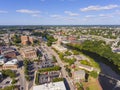 Pawtucket Historic town center aerial view, Rhode Island, USA Royalty Free Stock Photo