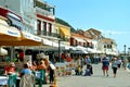 Paxos harbour tourists visiting the Greek island in the Ionian sea Royalty Free Stock Photo