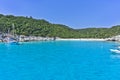 Paxos Island, Beach view from a tourist boat, Greece, Europe