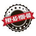 PAY-AS-YOU-GO text on red brown ribbon stamp