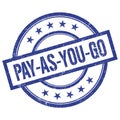 PAY-AS-YOU-GO text written on blue vintage round stamp