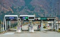 Pay booths / pay stations at a road toll plaza near Shirakawago, Japan Royalty Free Stock Photo