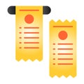 Pay check flat icon. Cheque color icons in trendy flat style. Paper check gradient style design, designed for web and
