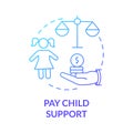 Pay child support blue gradient concept icon