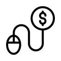 Pay click vector thin line icon Royalty Free Stock Photo